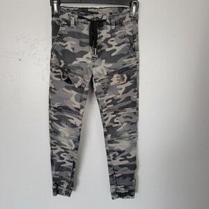 Ring of Fire Boys 8 Grey Camo Moto Joggers Pants Casual Cargo